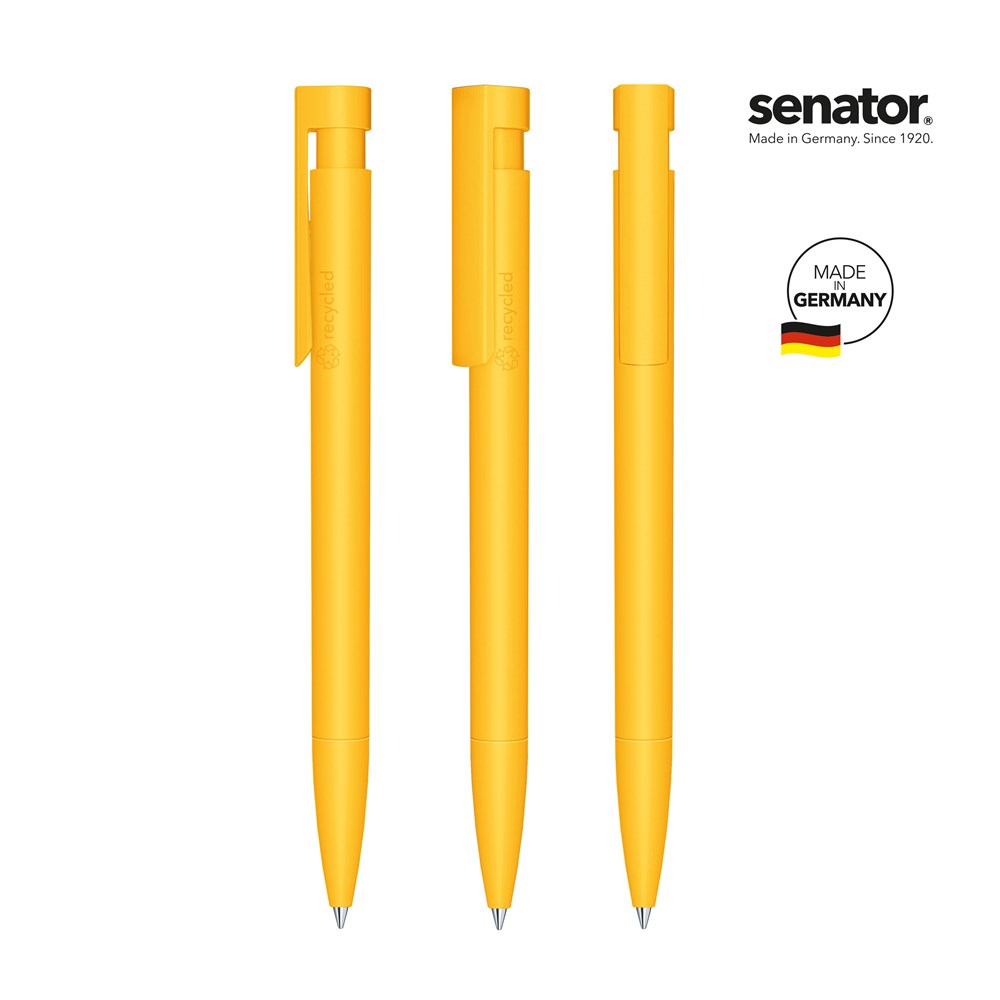 senator® Liberty Matt Recyceld  Druckkugelschreiber - weiß/gelb 7408