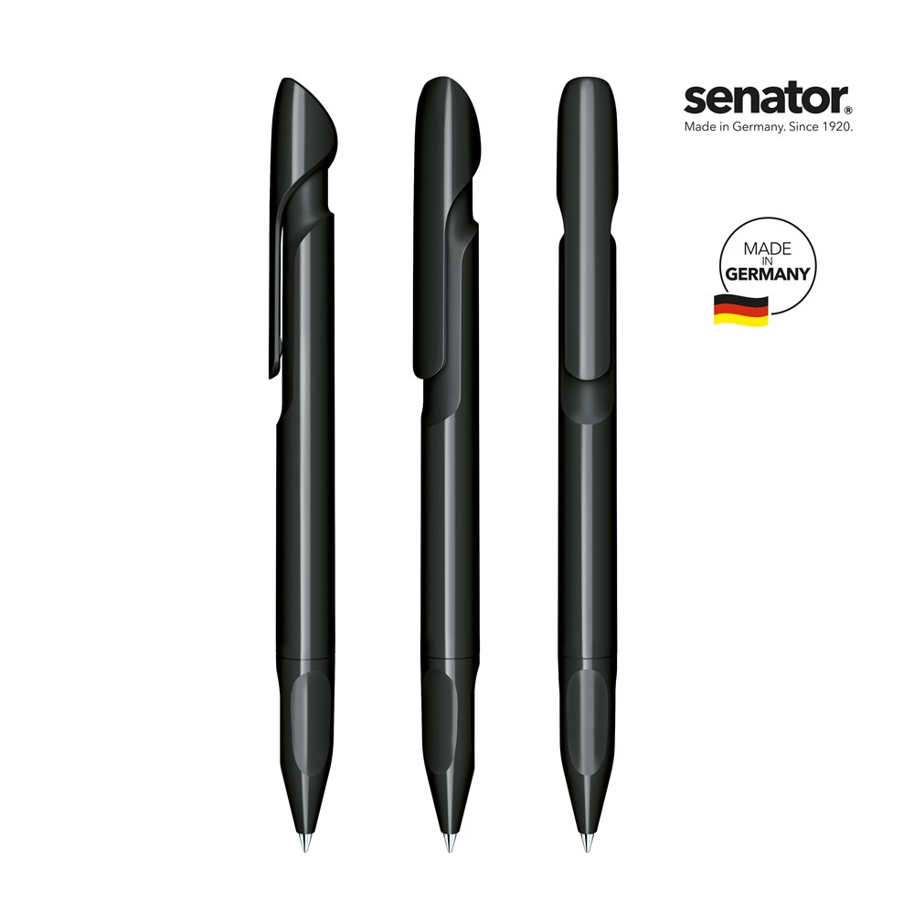 senator® Evoxx Polished Recycled Druckkugelschreiber - Schwarz