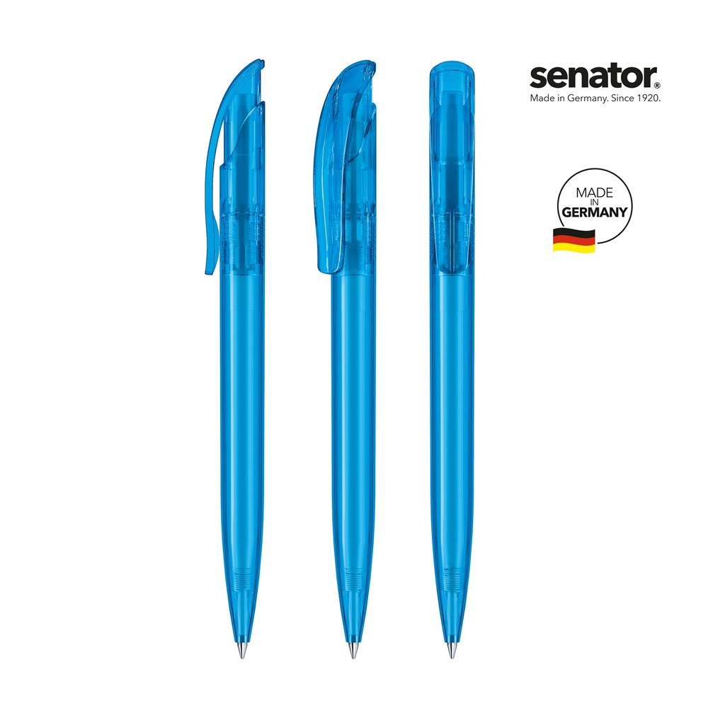 senator® Challenger Clear  Druckkugelschreiber - blau cyan