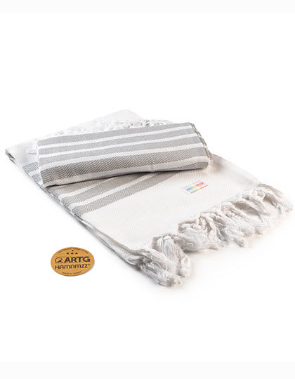 ARTG - Hamamzz® Dalaman Towel - White, Light Grey