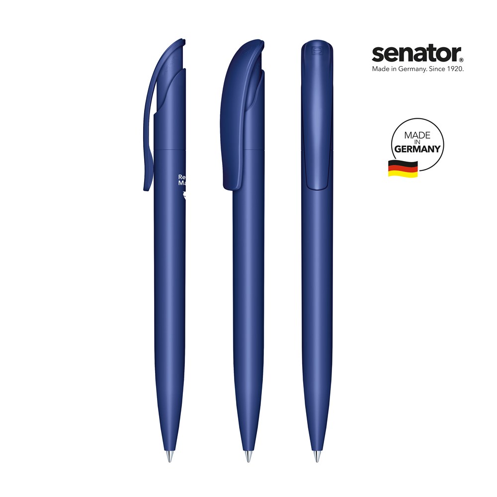 senator® Challenger  Matt Recycled Druckkugelschreiber - blau 2757